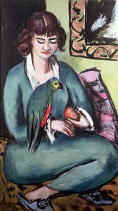 Quappie com um papagaio de Max Beckmann