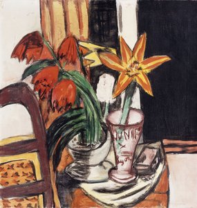 Tulipas vermelhas e lírios de fogo; Tulipas vermelhas e lírios de fogo de Max Beckmann