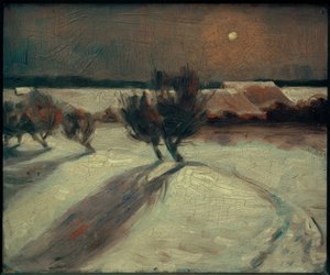 Paisagem de neve ao luar de Max Beckmann