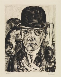 Autorretrato com chapéu rígido de Max Beckmann
