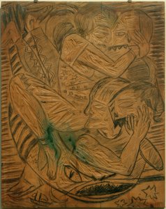 Auto-retrato com Naïla como artistas de circo de Max Beckmann