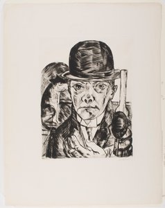 Autorretrato com chapéu-coco de Max Beckmann