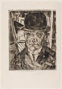Autorretrato com chapéu-coco de Max Beckmann