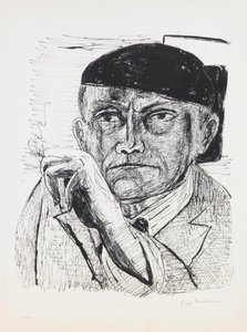Auto-retrato, placa 1 do portfólio "Dia e Sonho". de Max Beckmann