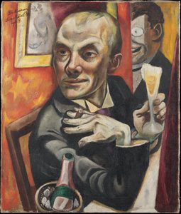 Autorretrato com taça de champanhe de Max Beckmann