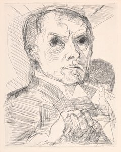 Autorretrato com estilete de Max Beckmann