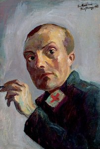 Auto-retrato como enfermeiro de Max Beckmann