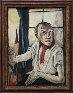 Auto-retrato com Lenço Vermelho de Max Beckmann