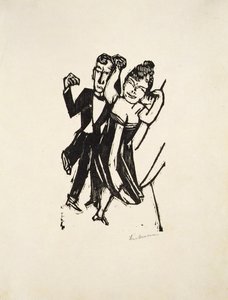 Pequeno Par de Dança (xilogravura) de Max Beckmann