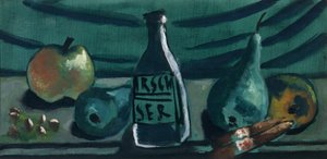 Natureza morta com maçã e pera (Natureza morta com garrafa de aguardente de cereja) de Max Beckmann