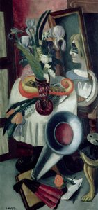 Natureza Morta com gramofone e íris de Max Beckmann