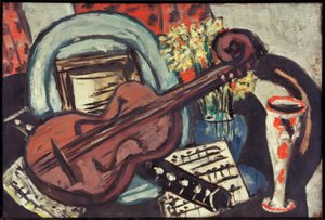 Natureza Morta com Violino e Flauta de Max Beckmann