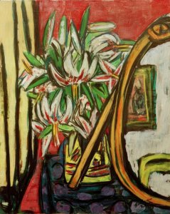 Natureza Morta com Espelho e Colarinho de Turco de Max Beckmann