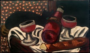 Natureza Morta com Óculos de Vinhos e Gato de Max Beckmann