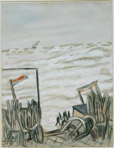 Praia na maré cheia de Max Beckmann