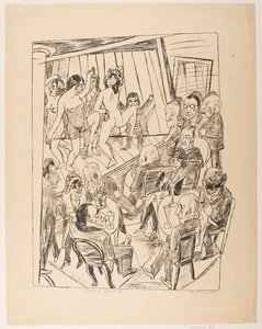 Striptease, placa 4 da série "Trip to Berlin 1922" de Max Beckmann