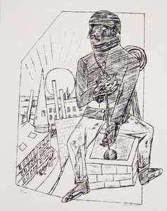 O limpa-chaminés, de Max Beckmann (1884-1950), litografia. Alemanha, século XX. de Max Beckmann