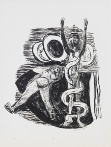 A Queda do Homem, placa 14 do portfólio “Dia e Sonho” de Max Beckmann