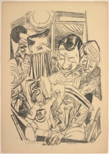 A Canção Patriótica, placa nove de Die Hölle de Max Beckmann