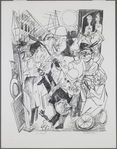 A rua, placa 3 da pasta "Inferno". de Max Beckmann