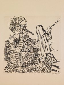 Os Tightrope Walkers, placa 8 da carteira "Feira Anual de Max Beckmann