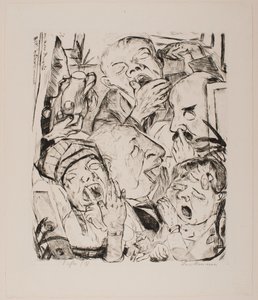 Os Yawners, placa 7 do portfólio "Faces" de Max Beckmann