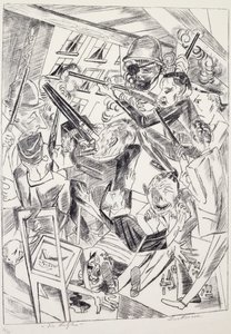 As últimas, por Max Beckmann (1884-1950), litografia. Alemanha, século XX. de Max Beckmann