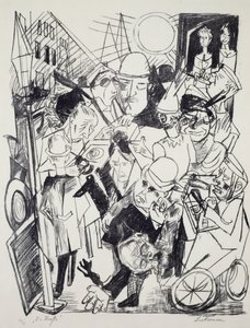 A rua, por Max Beckmann (1884-1950), gravura. Alemanha, século XX. de Max Beckmann