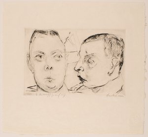 Dois Oficiais de Automóveis, chapa 15 da carteira "Faces". de Max Beckmann
