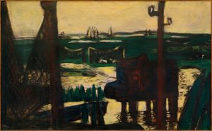 Verde mar adornado e preto e amarelo de Max Beckmann
