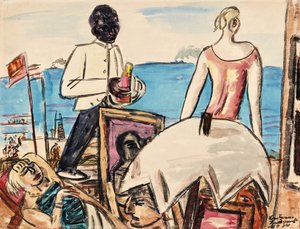 Café na praia de Zandvoort de Max Beckmann