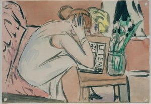 Duas meninas lendo de Max Beckmann