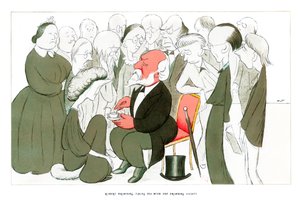 Robert Browning, tomando chá com a Browning Society, 1904.