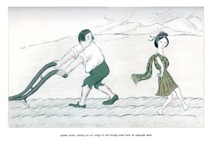 Robert Burns, tendo posto a mão no arado, olha para Highland Mary, 1904.