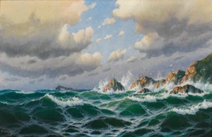 Alemão: Steamer off stormy coast