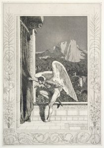 A chegada de Amor, prancha 12 da série «Cupido e Psique: Opus V» de Max Klinger