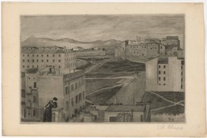Vista da janela do ateliê em Roma de Max Klinger