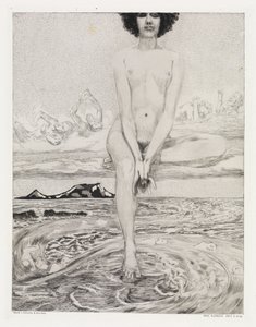 A grande deusa (Tenda, opus XIV, parte 2, n.º 26) de Max Klinger