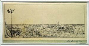 Homenagem, da série &39;Paráfrase sobre a descoberta de uma luva&39;, de 1878, publicada em 1881 (nanquim sobre papel)