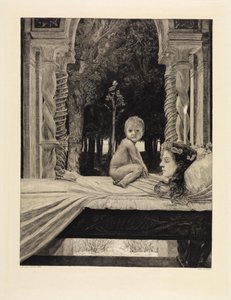 Mãe e criança (Mãe morta) (Sobre a morte, segunda parte, opus XI, prancha 9) de Max Klinger