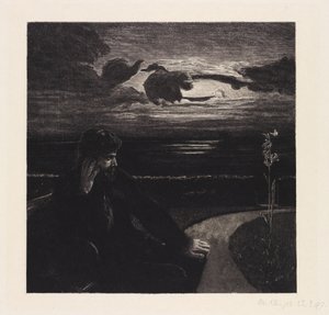 Noite (Da morte, primeira parte, opus XI, prancha 1) de Max Klinger