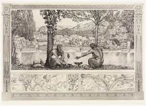 Narciso e Eco I (Salvamentos de vítimas ovidianas, opus II, prancha 7) de Max Klinger