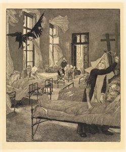 Peste (Da morte, segunda parte, opus XI, prancha 6) de Max Klinger