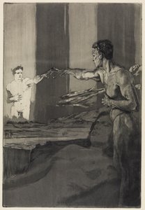 Filósofo (Sobre a morte, segunda parte, opus XI, folha 4) de Max Klinger