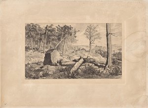 Simplicius na solidão da floresta (prancha X), de Intermezzi. Água-fortes, op. IV. 12 composições de Max Klinger