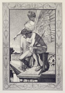 Vénus mostra Psique a Cupido, prancha 4 da série «Cupido e Psique: Opus V» de Max Klinger