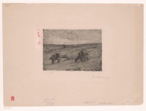 Paisagem com cabras pastando de Max Liebermann (signed by artist)