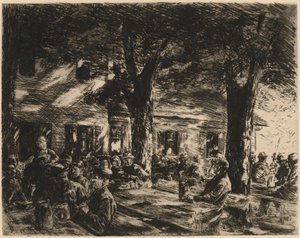 Um jardim da taverna em Rosenheim de Max Liebermann