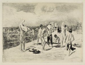 Rapazes a tomar banho de Max Liebermann