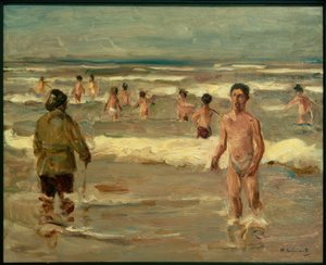 Banhando meninos no mar de Max Liebermann